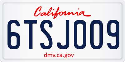 CA license plate 6TSJ009