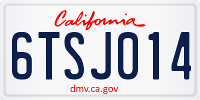 CA license plate 6TSJ014
