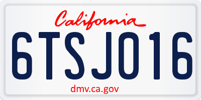 CA license plate 6TSJ016