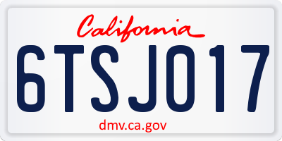CA license plate 6TSJ017