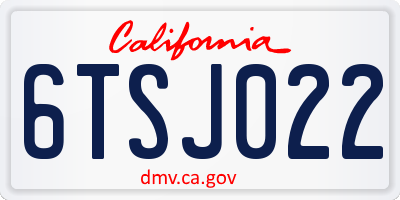 CA license plate 6TSJ022