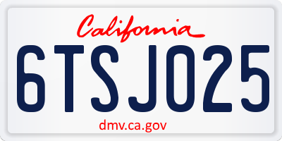 CA license plate 6TSJ025