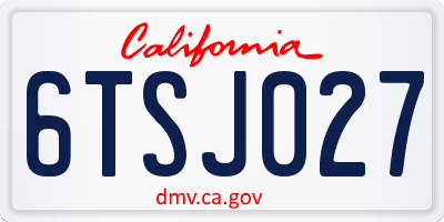 CA license plate 6TSJ027