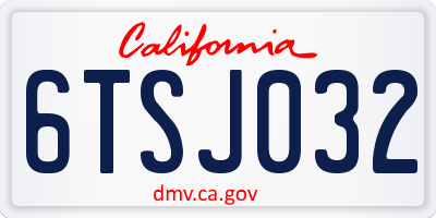 CA license plate 6TSJ032