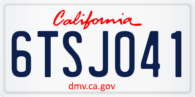 CA license plate 6TSJ041