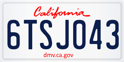 CA license plate 6TSJ043