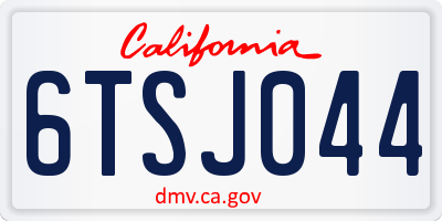 CA license plate 6TSJ044