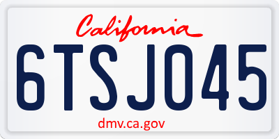 CA license plate 6TSJ045