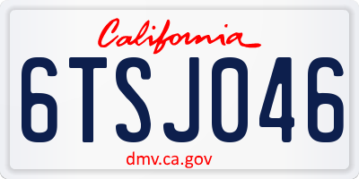 CA license plate 6TSJ046