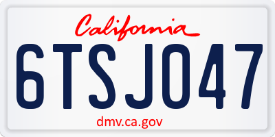 CA license plate 6TSJ047