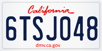 CA license plate 6TSJ048