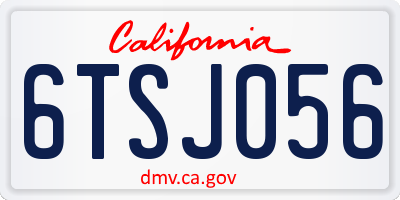 CA license plate 6TSJ056