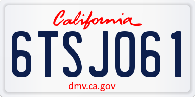 CA license plate 6TSJ061