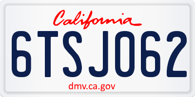 CA license plate 6TSJ062