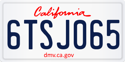 CA license plate 6TSJ065