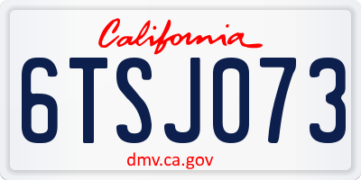 CA license plate 6TSJ073