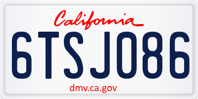 CA license plate 6TSJ086