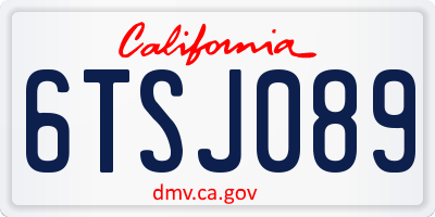 CA license plate 6TSJ089