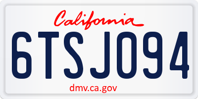 CA license plate 6TSJ094
