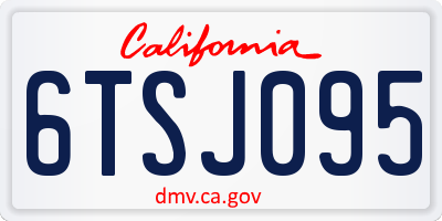 CA license plate 6TSJ095