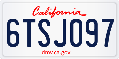 CA license plate 6TSJ097