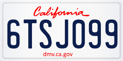 CA license plate 6TSJ099