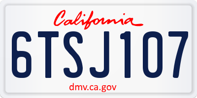 CA license plate 6TSJ107