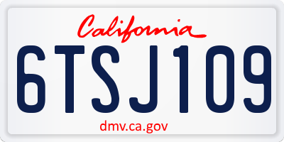 CA license plate 6TSJ109