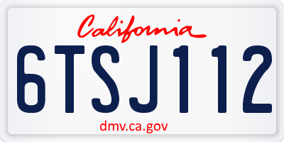 CA license plate 6TSJ112