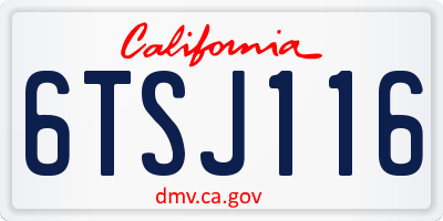 CA license plate 6TSJ116