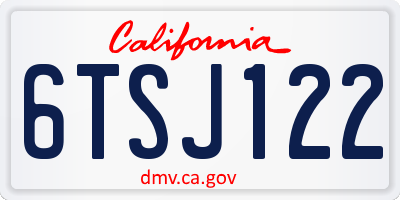 CA license plate 6TSJ122