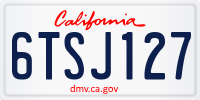 CA license plate 6TSJ127