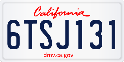 CA license plate 6TSJ131