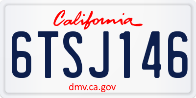CA license plate 6TSJ146