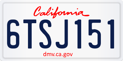 CA license plate 6TSJ151