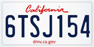 CA license plate 6TSJ154