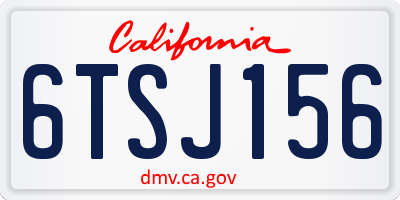 CA license plate 6TSJ156