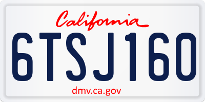 CA license plate 6TSJ160