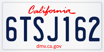 CA license plate 6TSJ162