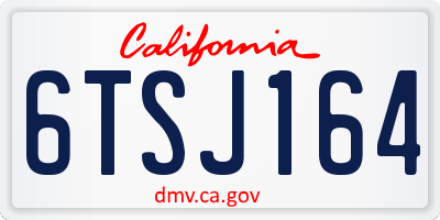 CA license plate 6TSJ164