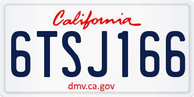 CA license plate 6TSJ166