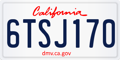 CA license plate 6TSJ170