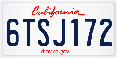 CA license plate 6TSJ172