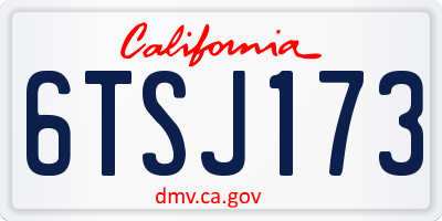 CA license plate 6TSJ173
