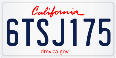 CA license plate 6TSJ175