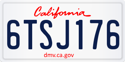 CA license plate 6TSJ176