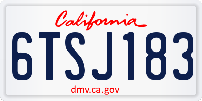 CA license plate 6TSJ183
