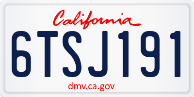 CA license plate 6TSJ191