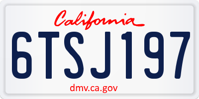 CA license plate 6TSJ197