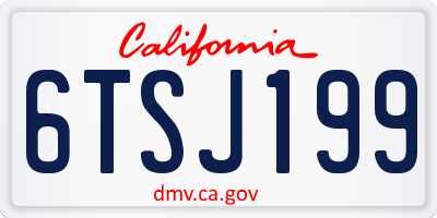 CA license plate 6TSJ199